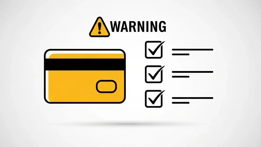 카드 한도 현금화 주의사항 안내 일러스트