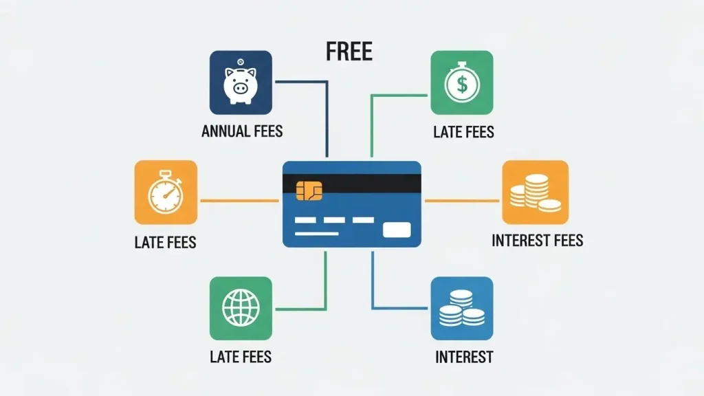 신용카드 현금화 수수료 구조를 나타내는 2D 금융 일러스트