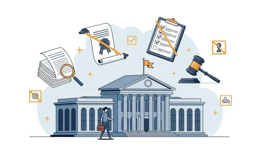 신용카드 현금화 합법 기준을 설명하는 행정 문서 스타일 일러스트