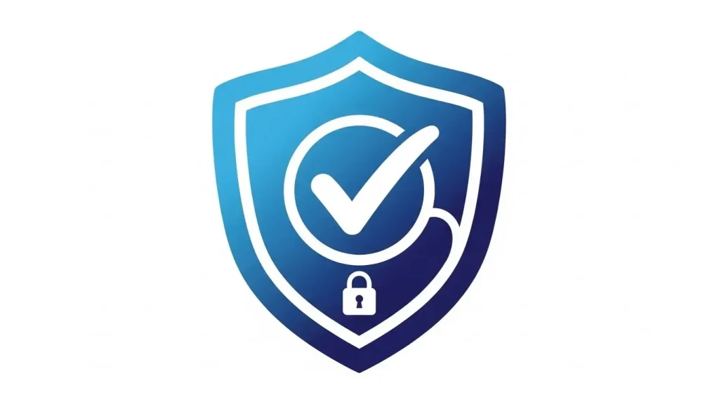 안전한 신용카드 현금화 업체 선택을 표현한 보안 아이콘 일러스트