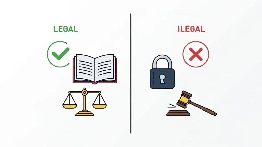 신용카드 현금화 합법 기준을 설명하는 상징 이미지