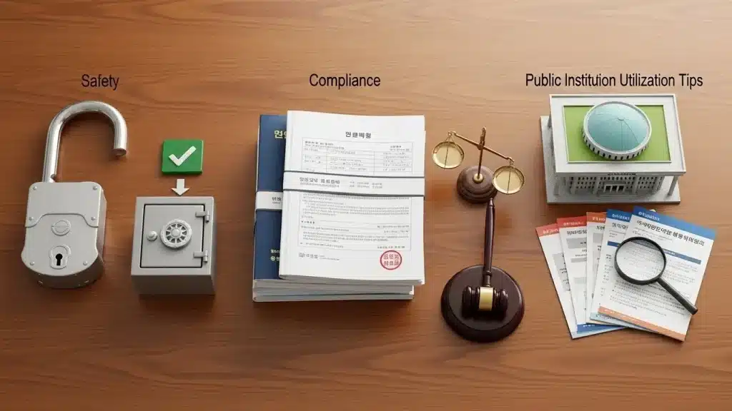 신용카드 현금방법 안전·컴플라이언스·공공기관 안내 흐름도