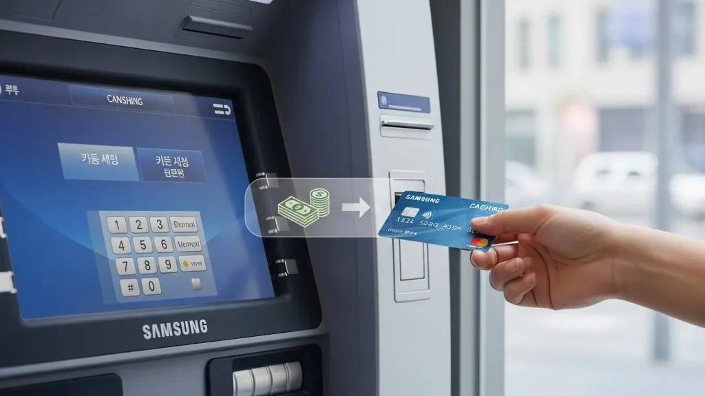 삼성카드 현금화 개념을 설명하는 금융 정보 이미지