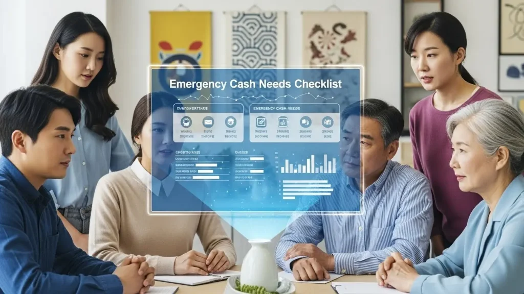 신용카드 오프라인 현금화 검토 전 체크리스트를 점검하는 장면